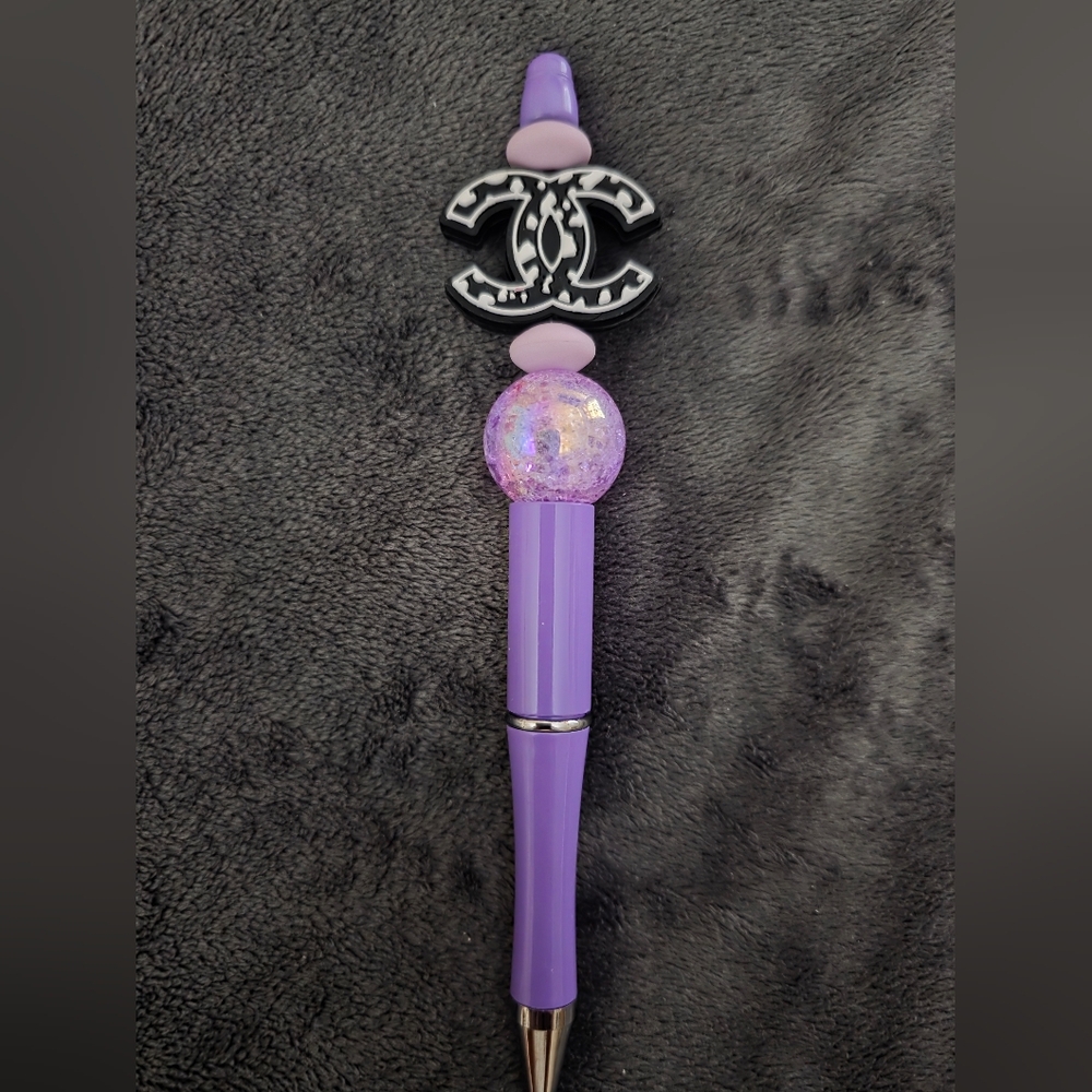 Luxury Inspired Purple Beaded Pen